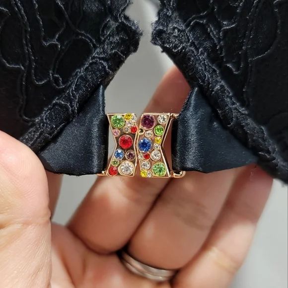 Savage X Fenty Romantic Corded Lace Front-Closure Push-Up Bra Black - Picture 9 of 17